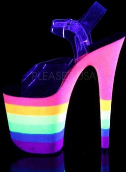 Pleaser - FLAMINGO-808LG Sandaal met enkelband, Paaldans schoenen - Paaldans schoenen - 37 Shoes - Roze/Transparant — thumbnail 4