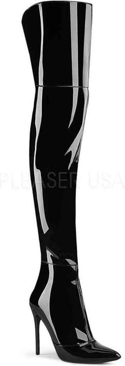 COURTLY-3012 - (EU 37 = US 7) - 5 Stretch Thigh High Boot, Back Zip — thumbnail 1