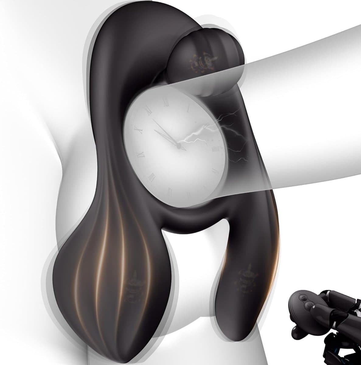 Daity Vibrerende Cockring voor Mannen en Koppels – Penisring met 3 Motoren, 10 Vibratiestanden en Afstandsbediening – Clitoris- en Teelbalstimulatie – Dubbele Teelbalvibrator — afbeelding 1