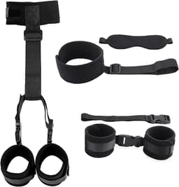 OLOEY Bondageset Nek-tot-Pols-Handboeien achter de rug-halsband en blinddoek-Verstelbare Bondageset voor in bed-SM-spellen-seksspeeltjes voor koppels en SM-zwepen — thumbnail 4