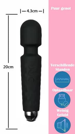 SINYX - Vibrator - Clitoris Stimulator - Vibrators voor Vrouwen - 28 Standen - Massager - Sex Toys voor Vrouwen - Wandvibrator - Magic Wand - Zwart — thumbnail 3