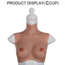 Siliconen Borsten- Nep Borsten- C Cup- 100% siliconen-2450 gram- Borstprothese- Cosplay- Travestie-Transgender-Crossdresser-Travestiet-Breastplate — thumbnail 1