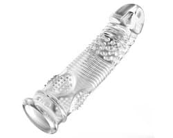 Doorzichtige Penis Sleeve - Ribbels - Transparant - Condoom - Dikkere Penis