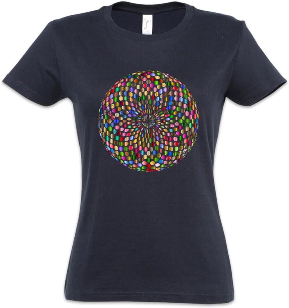 Dames T-Shirt Psychedelische Disco Lichten Print | Hoogwaardig Katoen — afbeelding 1
