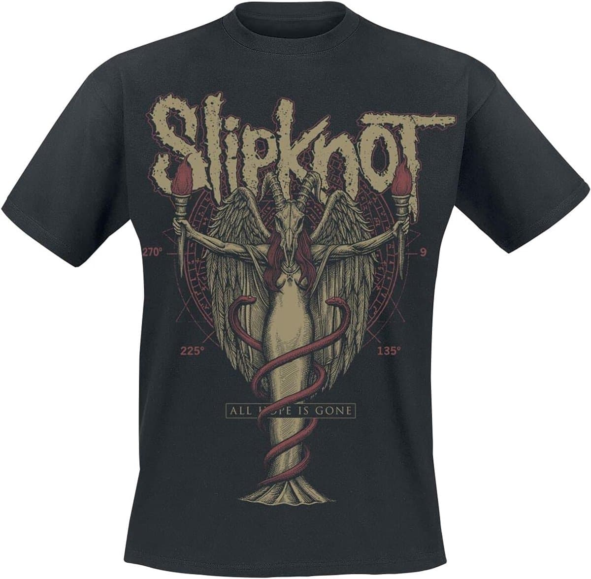 T-shirt met Engelprint voor Mannen Zwart Band Merchandise — afbeelding 1
