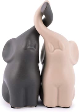 Verliefde olifanten set van 2 - Keramische decoratie 11 cm — thumbnail 1
