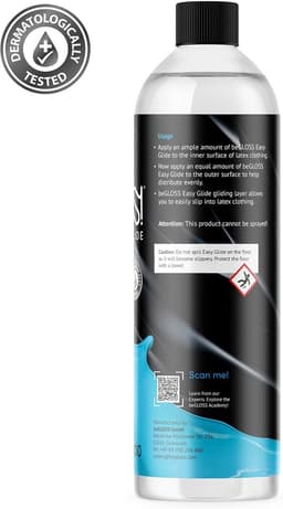 BeGLOSS - Latex - Easy Glide Dressing Aid XXL - 1000 ml. - 1 liter - ronde fles met dop - om snel en makkelijk latex rubber kleding en kousen aan te trekken. Glijmiddel voor latex rubber kleding kledij. — thumbnail 2
