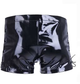 PU Lederen porno korte broek - Boxershort - Open kruis - Latex look - Glanzend — thumbnail 5