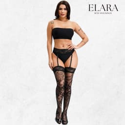 Elara Mirella – Sexy Jarretel Gordel met Kousen – 2-Delige Lingerieset – Verleidelijke Netkousen met Kant – S t/m XL – Dames Lingerie — thumbnail 3