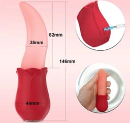 Tong Vibrator - Likende Tong Vibrator - Uzzy M.F - Clitoris Zuiger - Dildo Vibrator - Likkende Tong - Bef Vibrator - Clitoris Stimulator - Sex Toys voor vrouwen - 10 standen - Siliconen - Voor hem - Voor haar — thumbnail 3