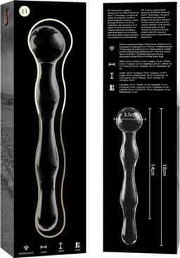 NEBULA SERIES BY IBIZA - MODEL 13 DILDO BOROSILICATE GLASS 18 X 3.5 CM CLEAR | GLAS DILDO | FANTASY DILDO | ANALE DILDO | SEX TOYS VOOR KOPPELS | SEX TOYS VOOR MANNEN | SEX TOYS VOOR VROUWEN — thumbnail 5