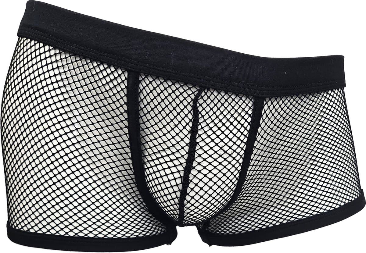 BamBella® Boxer short M/L kant voor mannen -- doorzichtig Erotische Sexy Lingerie Heren - Zwart mannen ondergoed slip — afbeelding 1