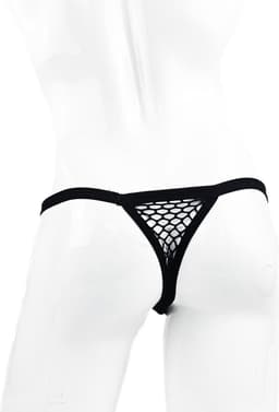 BamBella® String -S/M - kant voor mannen Erotische Sexy Lingerie Heren Zwart mannen ondergoed slip doorzichtig — thumbnail 4