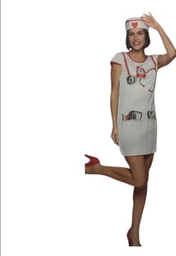 Sexy Verpleegsterskostuum voor Vrouwen – Witte Roleplay Jurk met Muts – Large – Lingerie Outfit — thumbnail 2