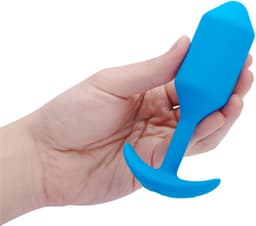 B-Vibe - Vibrerende Snug Plug 3 (L) Blauw — thumbnail 3