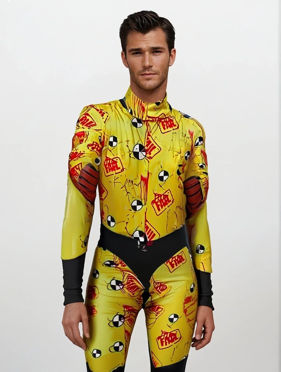 Rollen Spel Mannen – Crash Test Hot Dummy Pak – Sexy Fun Mannen Kostuum– Sizes Xtra Large — afbeelding 1