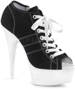EU 35 = US 5 | DELIGHT-600SK-01 | 6 Heel, 1 3/4 PF Open Toe Sneaker, Side Zip — thumbnail 1