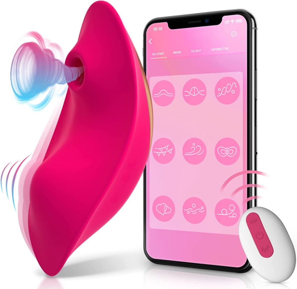 Clitoris stimulator - Luchtdruk en Vibratie - Vibrator met afstandsbediening - Makkelijke app - Slip Vibrator — afbeelding 1