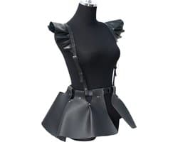 Lederen rok met bretels - BDSM - Feest - Festival - Erotische outfit - One size