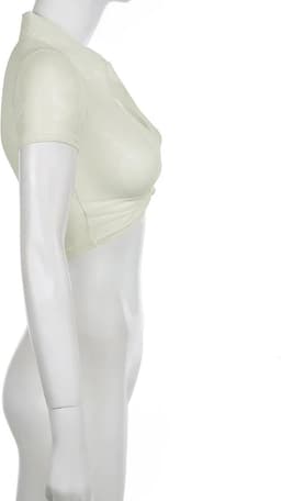 Transparante mesh crop-top - Doorschijnend - Korte Mouwen — thumbnail 2