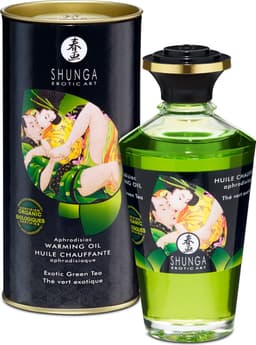 Shunga - Verwarmende Olie - Om Van Het Lichaam Te Likken - Green Tea — thumbnail 1