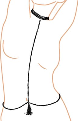 Zwarte Halsband met bodychain — thumbnail 3