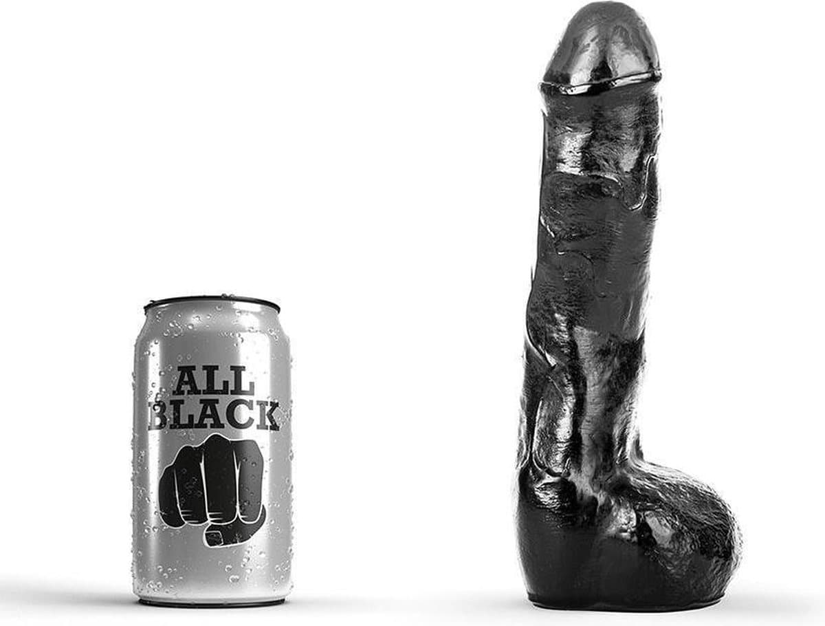 All Black Zwarte realistische dildo 22 cm — afbeelding 1