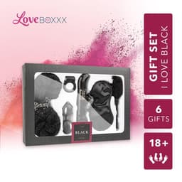 Loveboxxx - I Love Black Cadeauset - 6 Delige Cadeauset - Geschenkset Mannen en Vrouwen - Cadeau voor Koppels - Giftset Man en Vrouw - Erotisch - Zwart — thumbnail 1