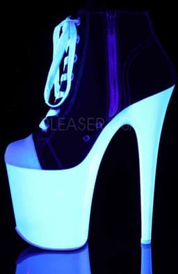 Pleaser - FLAMINGO-800SK-02 Plateau Laarzen, Paaldans schoenen - Paaldans schoenen - 39 Shoes - Zwart — thumbnail 3