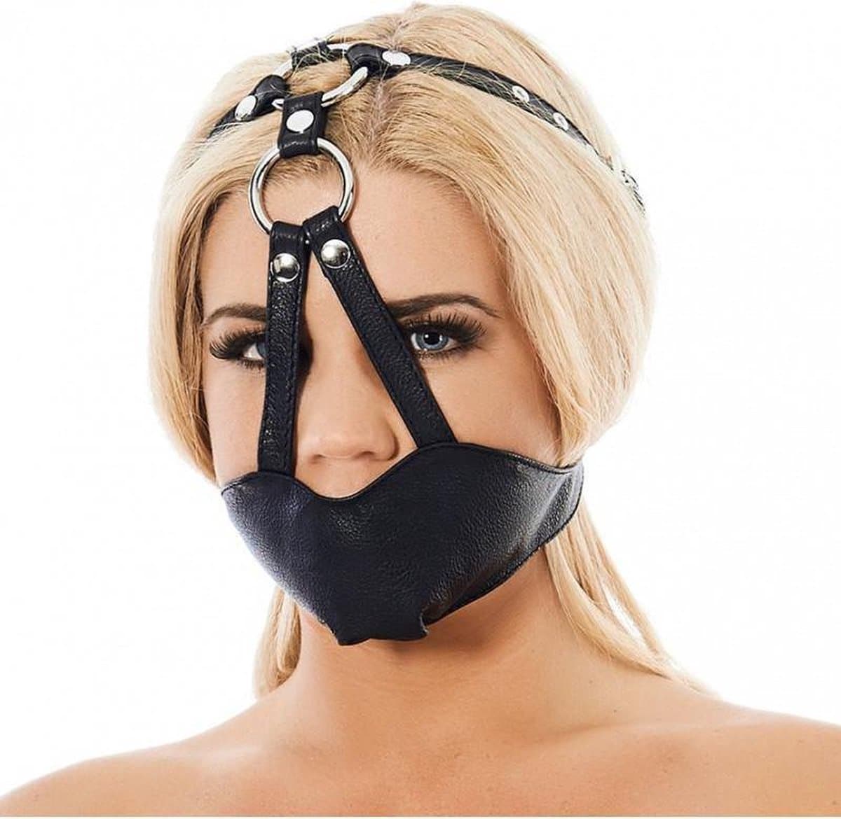 Rimba - Muzzle - Muilkorf - Gag Van Leer - Zwart — afbeelding 1