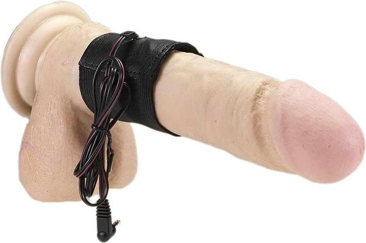 Rimba Electro Sex - Leren Penisband Met Elastiek bi-polair — afbeelding 1