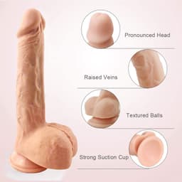 Stotende en intens trillende, verwarmde thrusting dildo — thumbnail 2