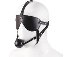 Adultshop - Hoofdharnas met Oogmasker & Ball Gag - Volledig Verstelbaar | Zicht en Spraak Uitgeschakeld - KINKY
