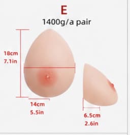 Zelfklevende Siliconen Borsten – Cup E – 1400 gram- Borstprothese – Travestie, Crossdress & Cosplay –Nep Tieten-Nep Borsten- — thumbnail 1