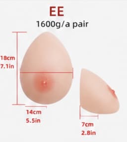 Zelfklevende Siliconen Borsten – Cup EE – 1600 gram- Borstprothese – Travestie, Crossdress & Cosplay –Nep Tieten-Nep Borsten- — thumbnail 1