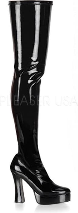 Pleaser - ELECTRA-3000Z Plateau overknee Laarzen - US 12 - 42 Shoes - Zwart — thumbnail 1