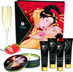 Shunga Geisha Sparkling Geschenkset Aardbeienwijn - Rood — thumbnail 1