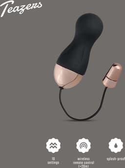 Teazers - Glad Vibratie Eitje - Oplaadbaar - Sex Toys voor Vrouwen - Vibrators voor Vrouwen - Vibratie Ei met Afstandsbediening - Sex Toys voor Koppels - Zwart/Roségoud — thumbnail 2