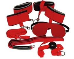 Bad Kitty – Complete BDSM Bondage Set 8 Delig voor Meester en Onderdaan - Rood
