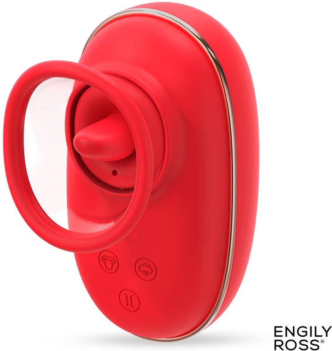 Engily Ross - Lizer - Tong Vibrator - Lik en Zuig Functie - Vacuümpomp - Likkende Vagina Zuiger - Vibrator voor Vrouwen - Tepels - Clitoris - Beffen - Seksspeeltje voor Vrouwen - Rood — afbeelding 1
