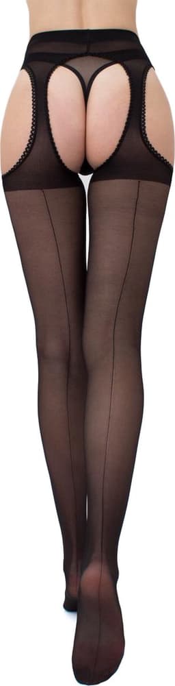 GIULIA Panty - Love Chic 20 - Open Kruis Panty - Strippanty - Erotiek - Naad - 20 Den - Large - Zwart - Zwarte Naad — thumbnail 2