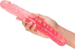Doc Johnson Crystal Jellies dubbele dildo Jr. Double Dong roze - 30,23 cm — thumbnail 3