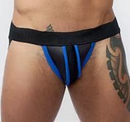 Mister b neoprene jockstrap black blue s — thumbnail 1