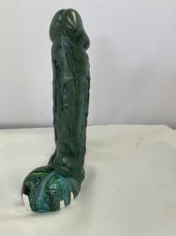 Handbeschilderde Piemelkunst van Keramiek Gips – Uniek Kunstobject – 18,5 cm – Cadeau & Decoratie — thumbnail 2