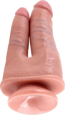 Pipedream King Cock Dubbele Dildo Double Penetrator met Zuignap - 22cm - beige — thumbnail 3