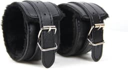 Leren Handboeien met Bont - Zwart - SM Bondage Sex - Erotiek Set voor BDSM - Erotische Seksspeeltjes - Sex Toys - Sexy Lingerie - Valentijn Cadeautje Mannen & Vrouw - Pride Amsterdam — thumbnail 2