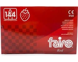 Faire Red condooms - aardbeiensmaak - 144 stuks