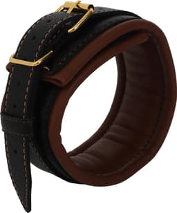 Banoch - Collar & leash Gold - Halsband en Riem - cognac bruin met goud - bondage — thumbnail 2