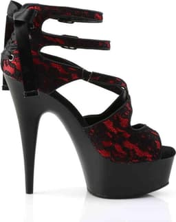Pleaser - DELIGHT-678LC Hoge hakken - US 8 - 38 Shoes - Rood/Zwart — thumbnail 5