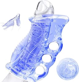 DOWO® - Hand Tool Masturbator - Pocket Pussy - Masturbator voor Man - Masturbator voor Man – Super Stroker - Masturbator - Sex Toys voor Mannen - Siliconen – Blauw/Transparant — thumbnail 1